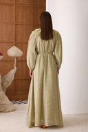 Yelia Volan Glitter Collar Loop Detail Dress