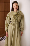 Yelia Volan Glitter Collar Loop Detail Dress