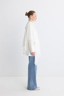 Yellow Ruffled Crossover Dacron Shirt