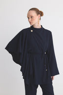 Yellow Ruffled Crossover Dacron Shirt