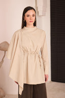 Yellow Ruffled Crossover Dacron Shirt