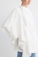 Yellow Ruffled Crossover Dacron Shirt