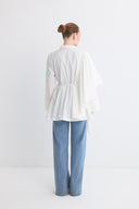 Yellow Ruffled Crossover Dacron Shirt
