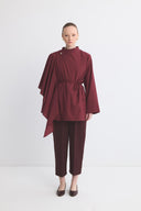 Yellow Ruffled Crossover Dacron Shirt