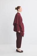Yellow Ruffled Crossover Dacron Shirt