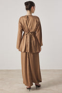 Two-Piece Set with Slit Detail Trousers