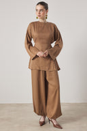 Two-Piece Set with Slit Detail Trousers