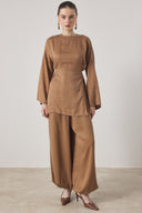 Two-Piece Set with Slit Detail Trousers
