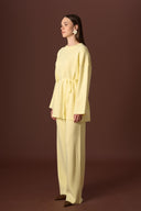 Slit Basic Knitted Striped Set