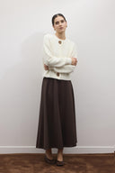 Soft-Textured Gold Button Cardigan