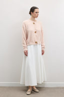 Soft-Textured Gold Button Cardigan