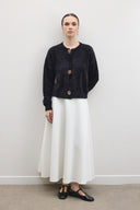 Soft-Textured Gold Button Cardigan