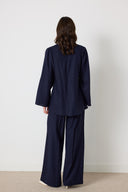 Yuna Linen Set with Side Brooch