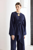 Zoya Pleated Linen Trouser Set